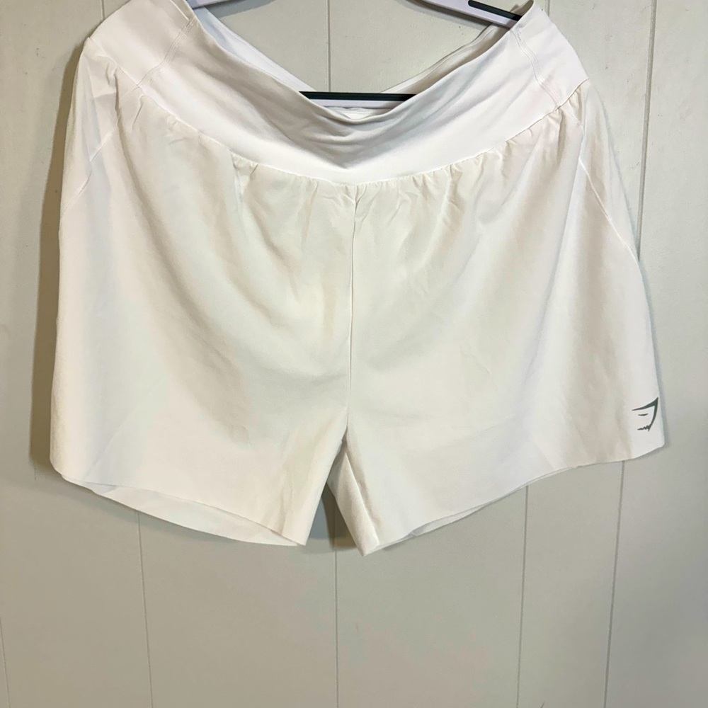 Gymshark White Women's V-Waist Athletic Shorts